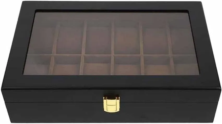 Storage Organizer Watch Box 1pc l 12 Grids Watch Display Case Delicate mound loath Watch 