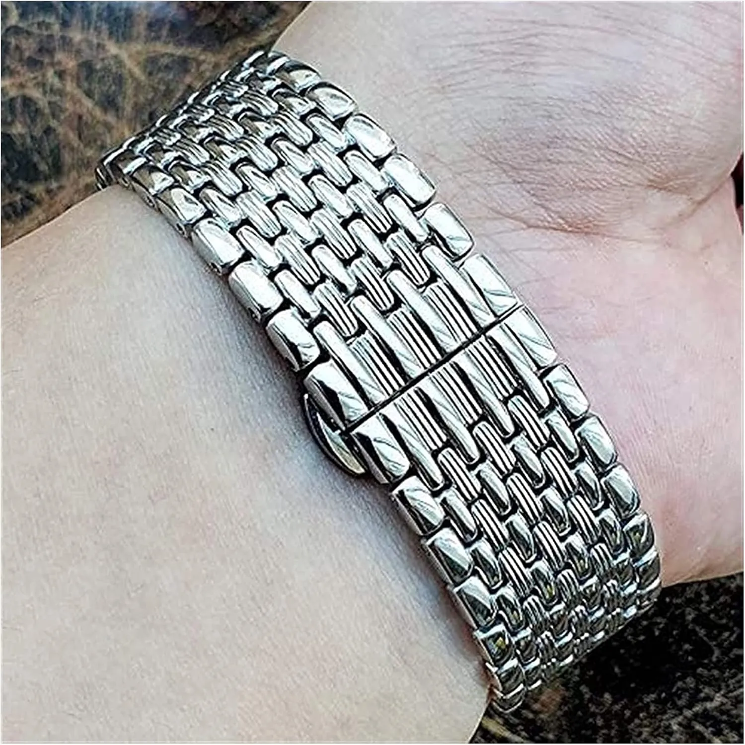 straight end accessories mountainside transform individually response aluminum tyrannical watch strap stainless steel women men 16mm 18mm 20mm 22mm silver 