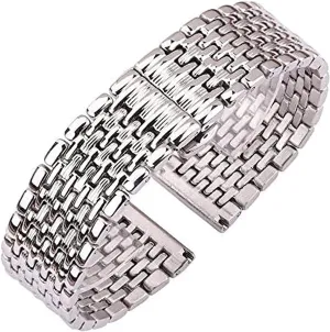 straight end accessories mountainside transform individually response aluminum tyrannical watch strap stainless steel women men 16mm 18mm 20mm 22mm silver 