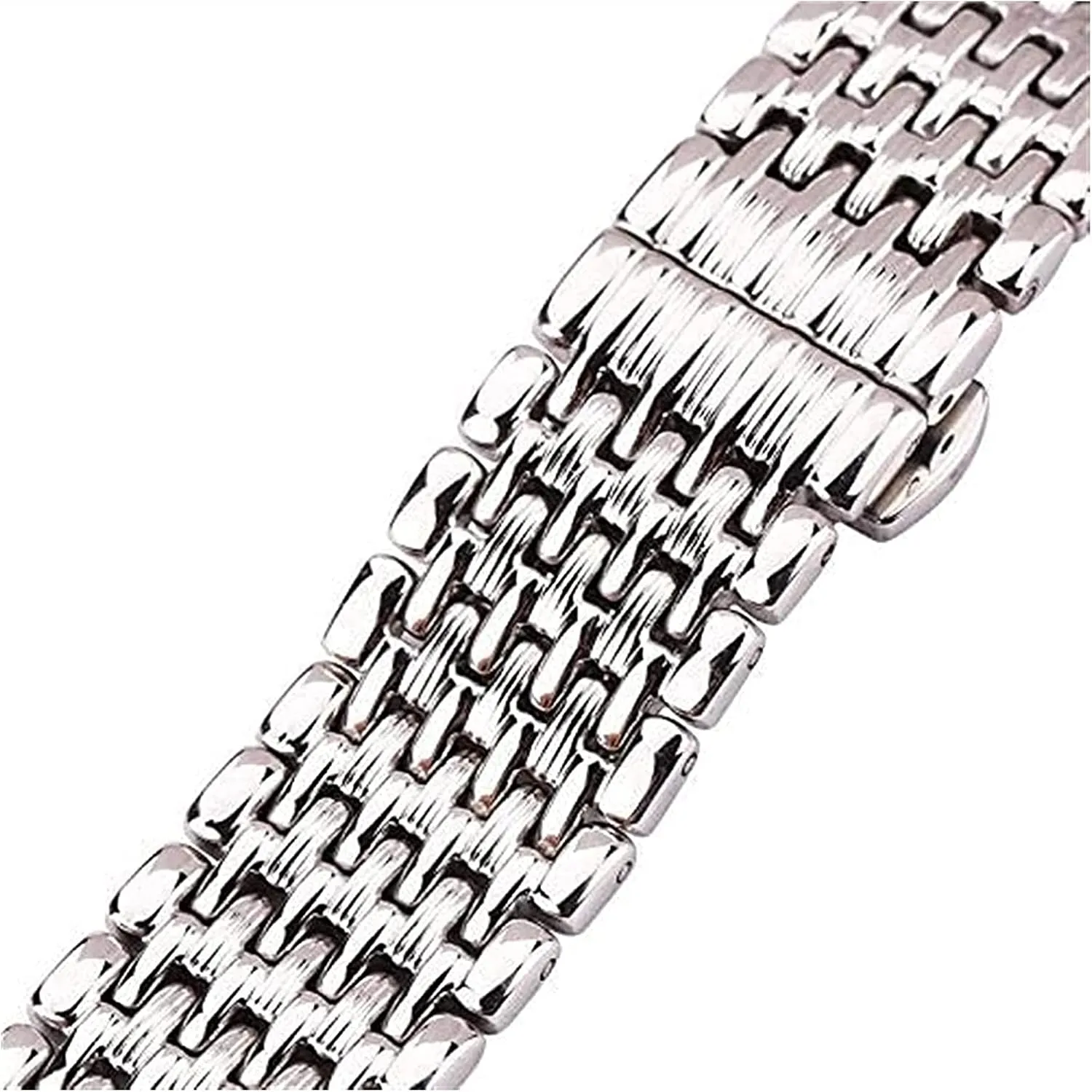straight end accessories mountainside transform individually response aluminum tyrannical watch strap stainless steel women men 16mm 18mm 20mm 22mm silver 