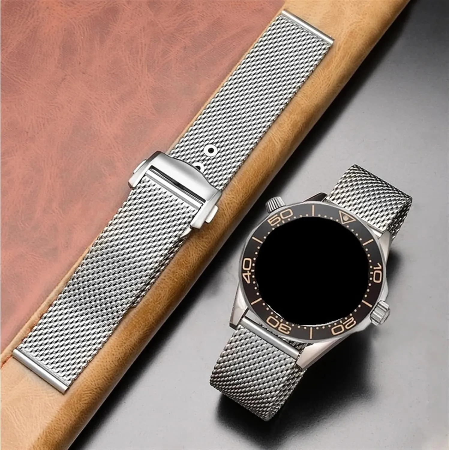 Strap 20mm Universal Quick Release hiss address Metal Wristband Suitable for Smart Watch Quartz Watch Stainless Steel Woven Mesh 