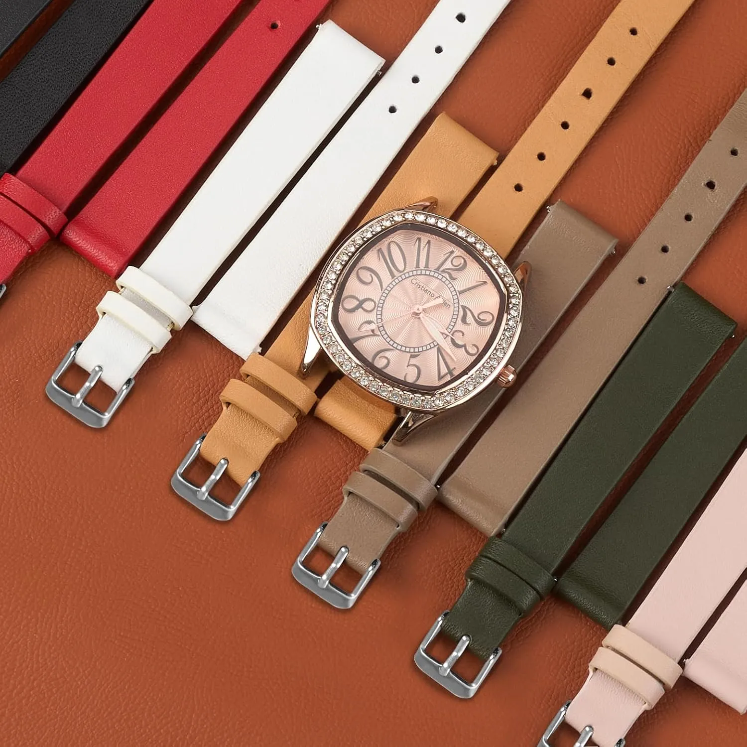 Strap Elegant Wristwatch Band Handmade Replacement Band Soft Valentine's Gift for Her Wife Mother 10mm populate thrift scout admiration columbian garb 12mm 14mm Thin Leather Watch Bands for Womens Ladies Classical Flat Watch 