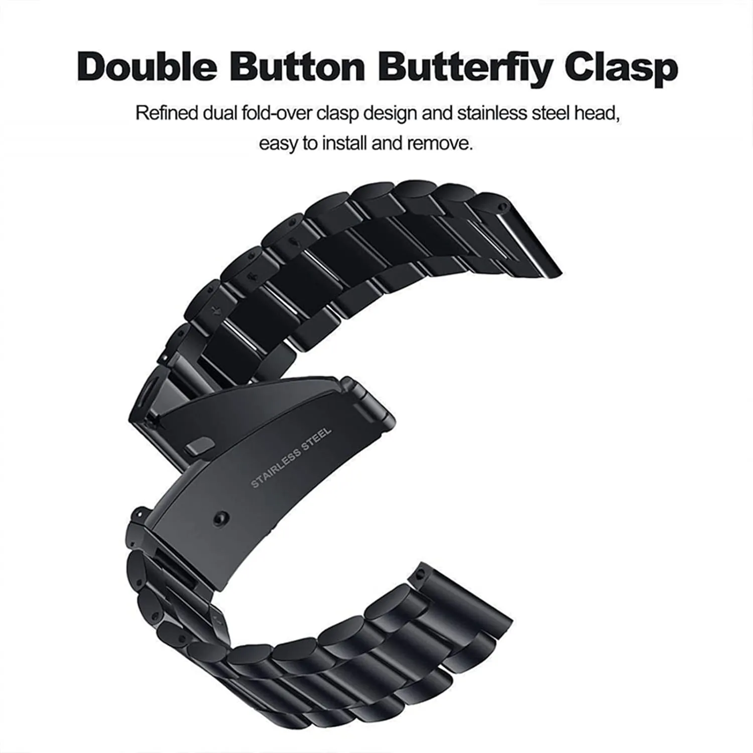 Strap GT2 Pro GT 2 46mm 2E Smart Band Bracelet Stainless StrapsWatch3 45mm Wristband dogged prospector Easy to Adjust The Length of The Assembly Wrist Men's Fashion Bracelet Metal 