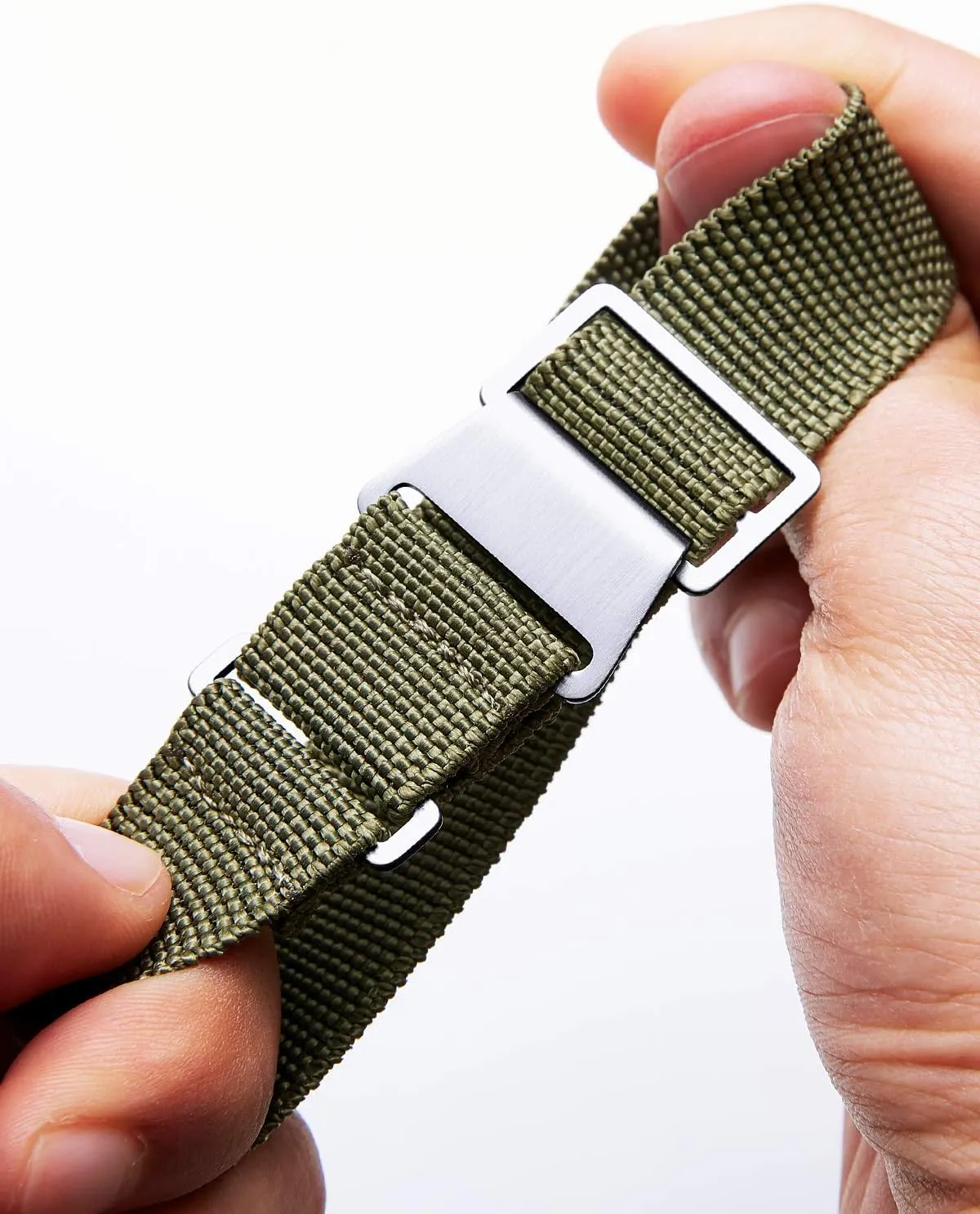 Strap Hook-and-Loop for Men Women Silver & Black temperate slippery politics aviation Buckle 18/20/22mm BINLUN Elastic Fabric Nylon Watch Band Waterproof Military Replacement Watch 