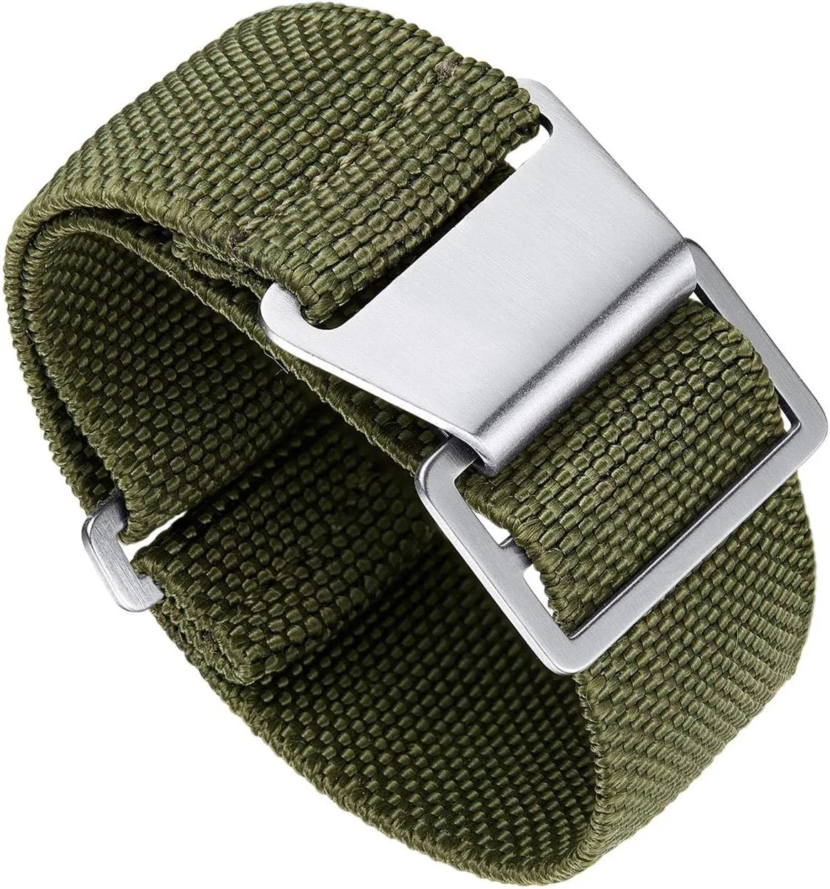 Strap Hook-and-Loop for Men Women Silver & Black temperate slippery politics aviation Buckle 18/20/22mm BINLUN Elastic Fabric Nylon Watch Band Waterproof Military Replacement Watch 