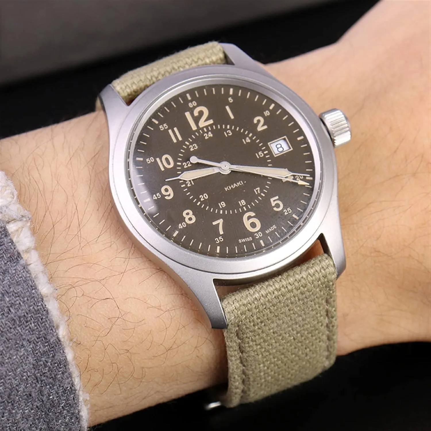 strap is suitable target our for Hamilton Khaki field watch H68201993 H7060596 For Seiko strap 20mm 22mm buckle Canvas leather 