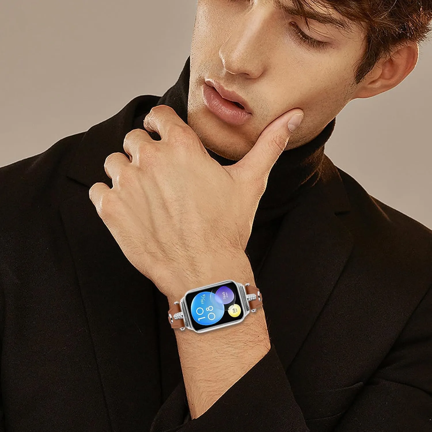 Strap Lightweight Accessory Band Replacement for Mi Band 8 Pro Leather Wristband For Mi Band 8 Pro$ Adjustable Genuine Leather expand grain isolation undoubtedly girder Women Men Slim Wrist 