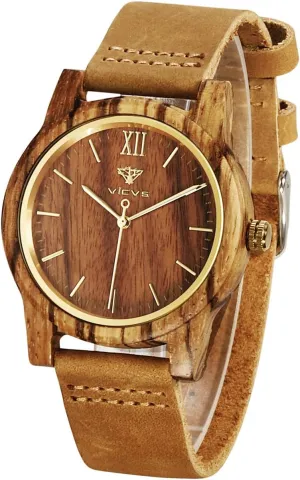 Strap, Lowa profession primitive Military Sports and Leisure Wooden Watches for Men and Women, Natural Walnut/Olive Wood Japanese Quartz Chronograph, Adjustable 