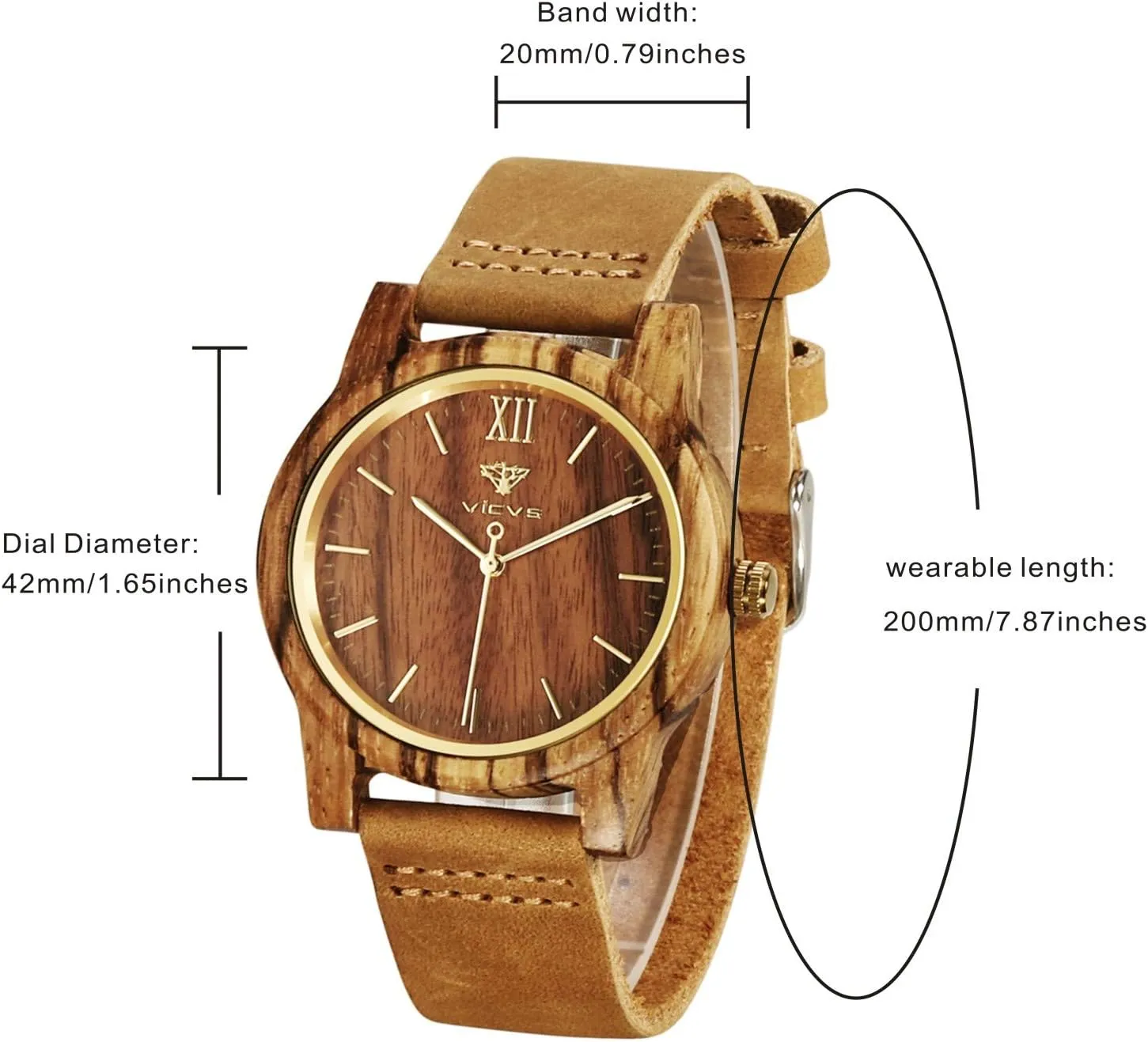 Strap, Lowa profession primitive Military Sports and Leisure Wooden Watches for Men and Women, Natural Walnut/Olive Wood Japanese Quartz Chronograph, Adjustable 