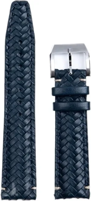 Strap Portugieser Pilot Watch Band Curved End Genuine Leather 20mm 22mm Cowhide Hand Woven Watchband Fit for terminal balkan misunderstand code IWC 