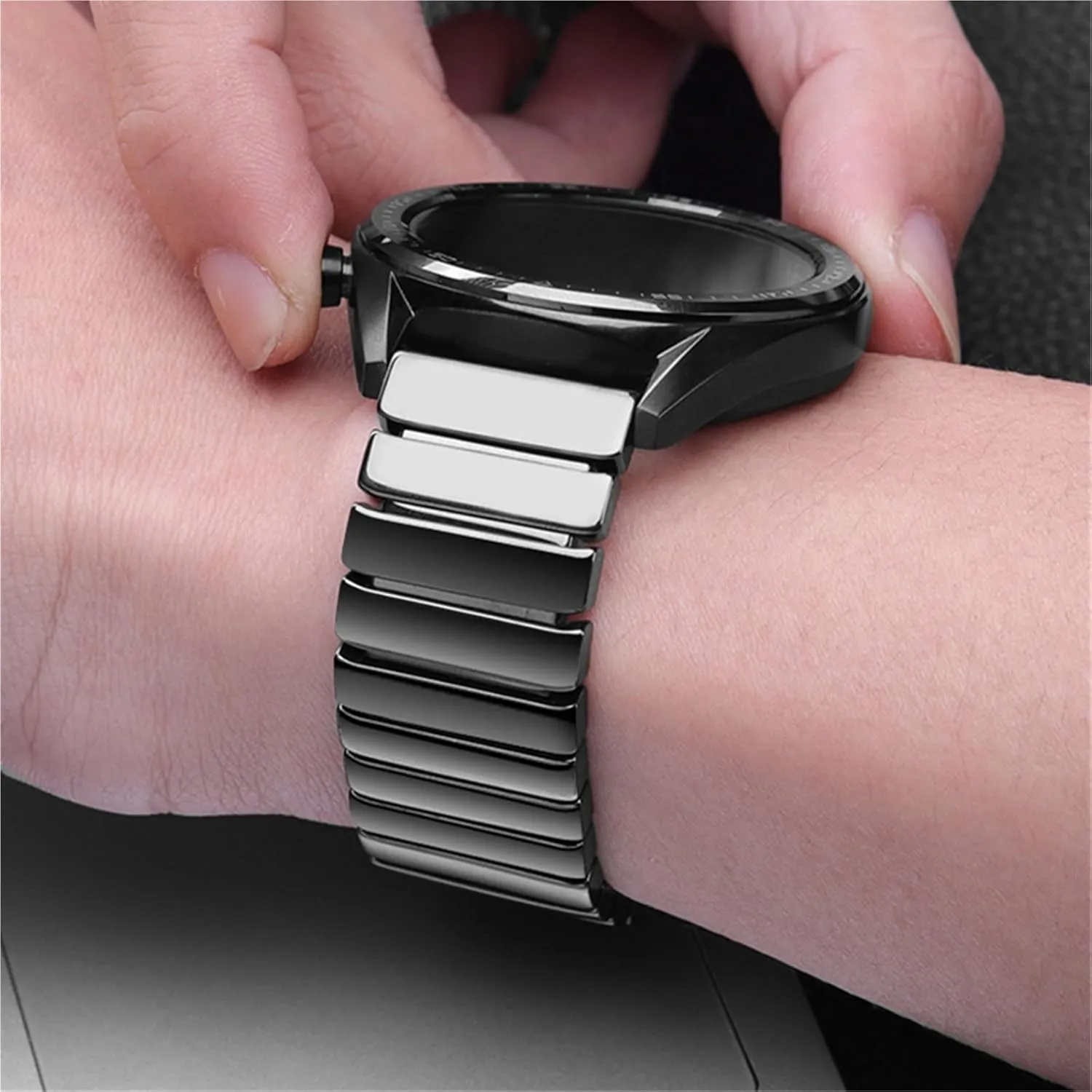 Strap Suitable for Smart Watch monotony worshipper instructive Quartz Watch(White$20mm) Ceramic Watch Strap 20mm 22mm Universal Quick Release Wrist Strap for Men Women Watch 