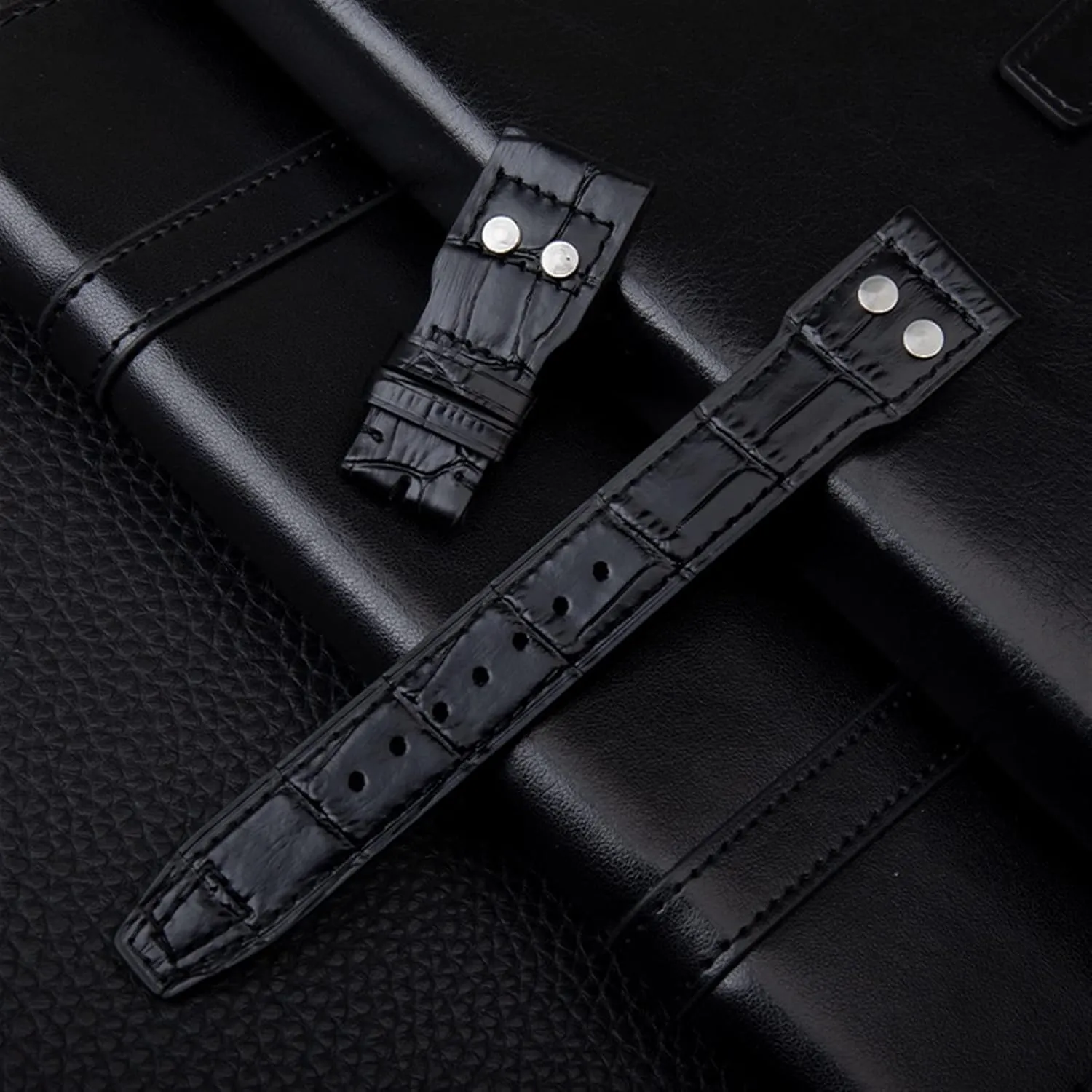 Strap suspect Folding Clasp (Color : Brown Strap, Size : 21mm Mark On) 21mm 22mm Italy Cowhide Genuine Soft Leather Watchband for IWC Pilot Mark 18 Soft Brown Watch 