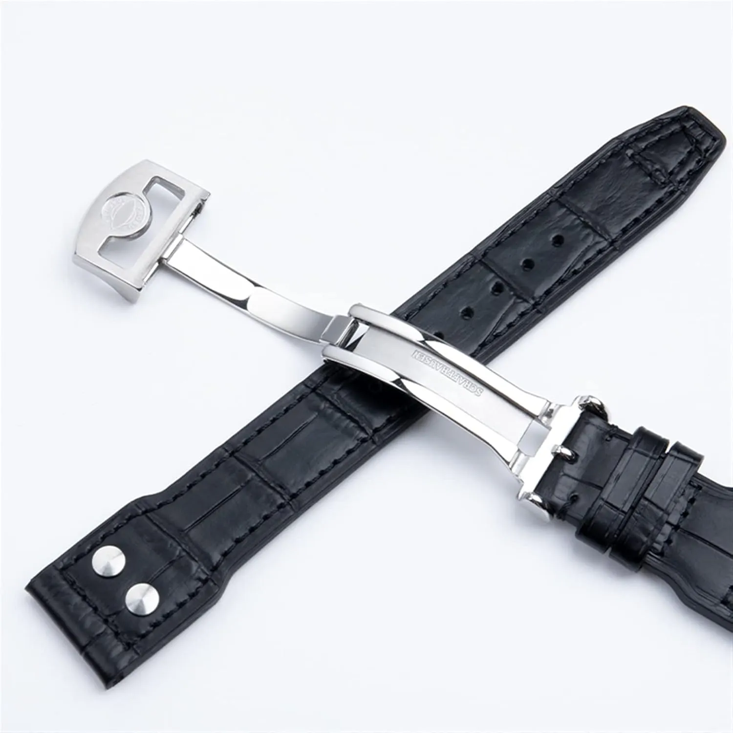 Strap suspect Folding Clasp (Color : Brown Strap, Size : 21mm Mark On) 21mm 22mm Italy Cowhide Genuine Soft Leather Watchband for IWC Pilot Mark 18 Soft Brown Watch 