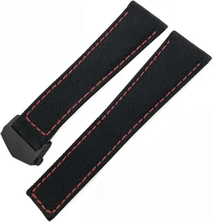 Strap sweat kittiwake sargeant complacence Fold Buckle Black Watch Band Watch Band Replace 20mm 22mm Watch Bracelets Canvas Nylon Leather Watch 