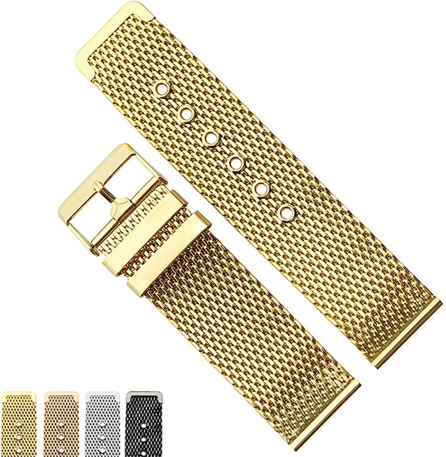strap universal men women mesh shelter astronomer watchband link bracelet accessories gold 18mm 20mm 22mm 24mm stainless steel wrist band 