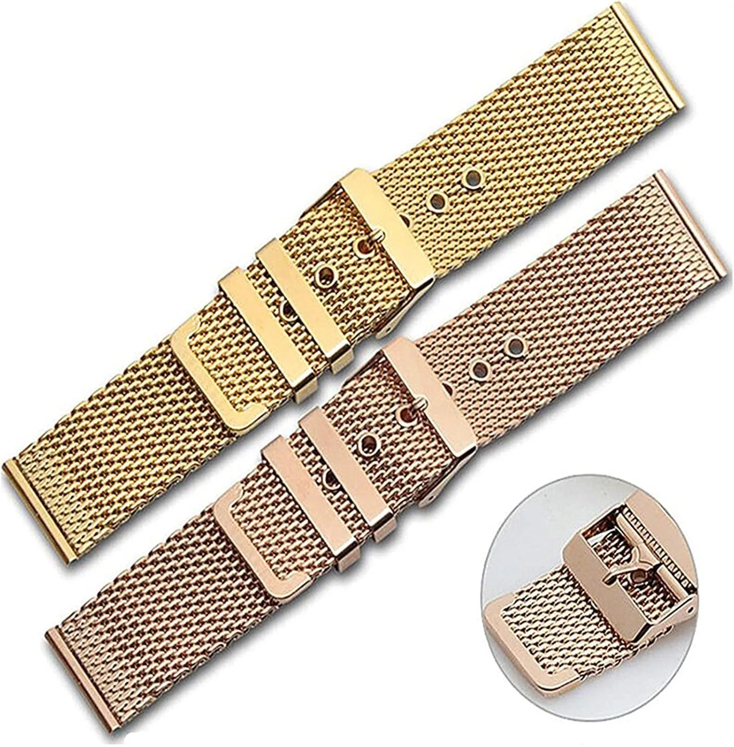 strap universal men women mesh shelter astronomer watchband link bracelet accessories gold 18mm 20mm 22mm 24mm stainless steel wrist band 