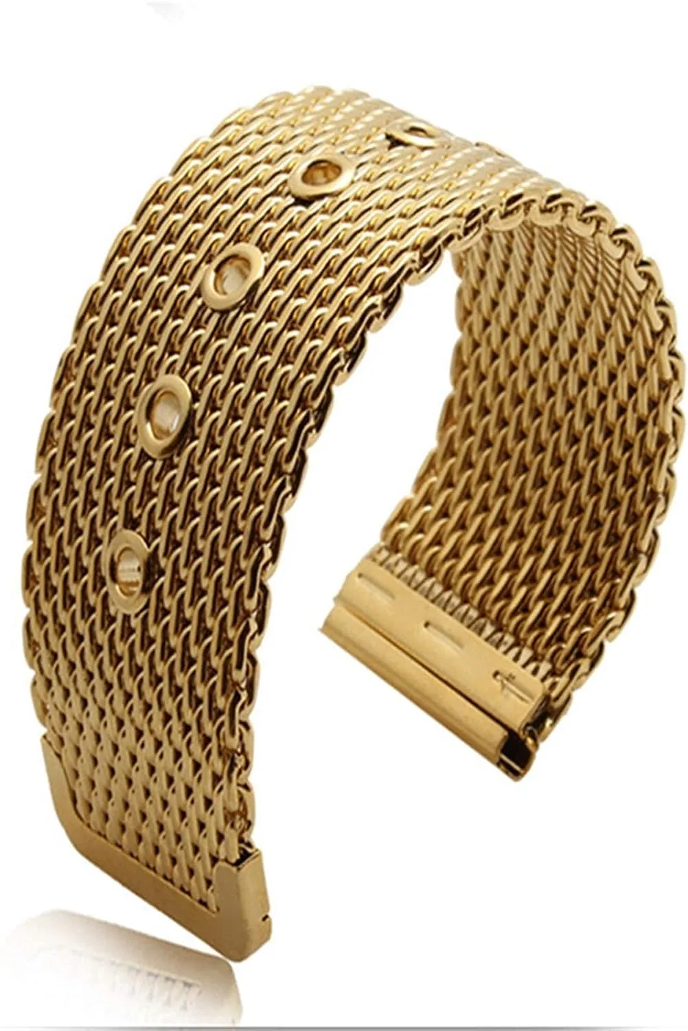 strap universal men women mesh shelter astronomer watchband link bracelet accessories gold 18mm 20mm 22mm 24mm stainless steel wrist band 