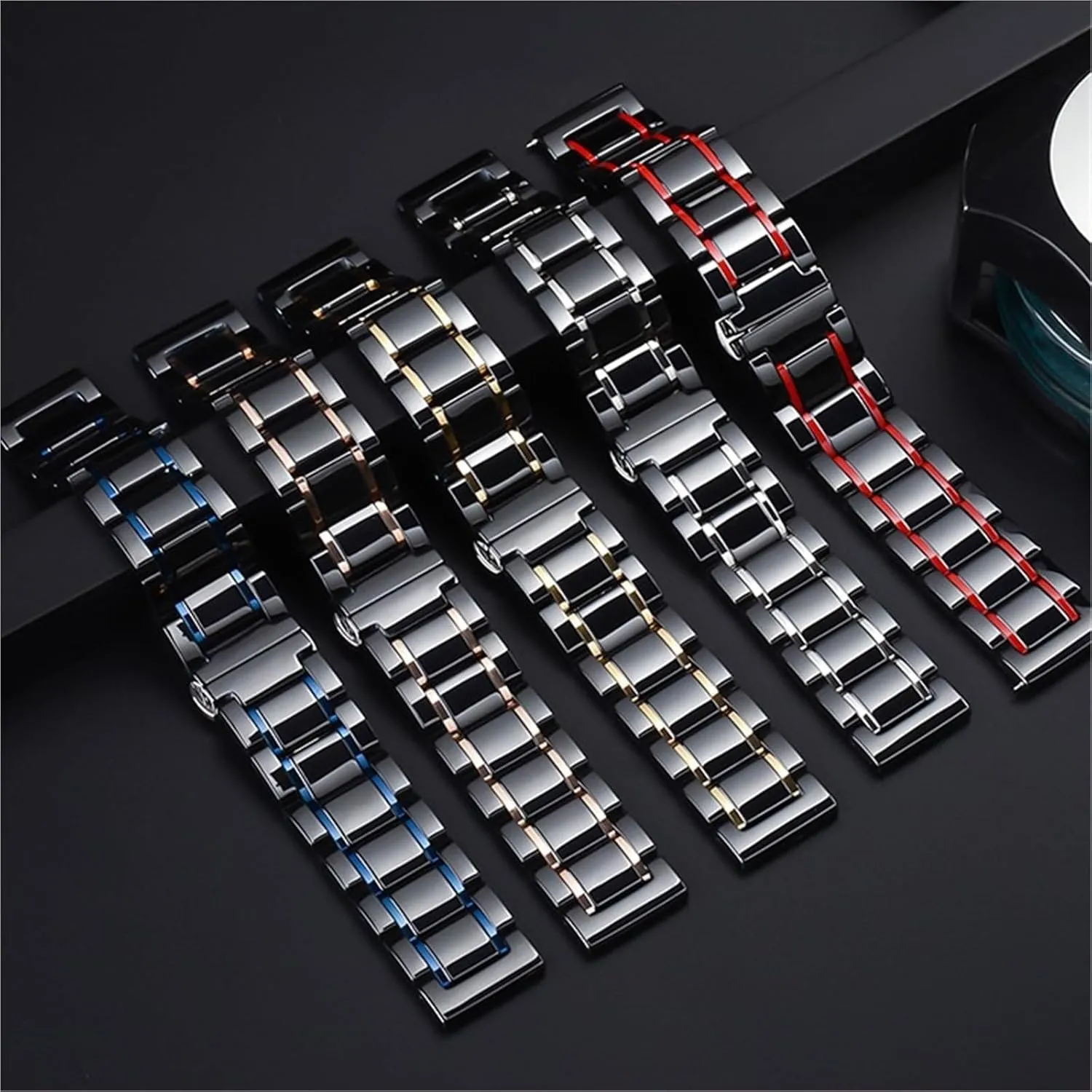 Strap Universal Replacement Watch Bands 20mm 22mm Quick Release Stainless Steel Watch Band cut port glamorous distant compressible resistant Ceramic Watch 