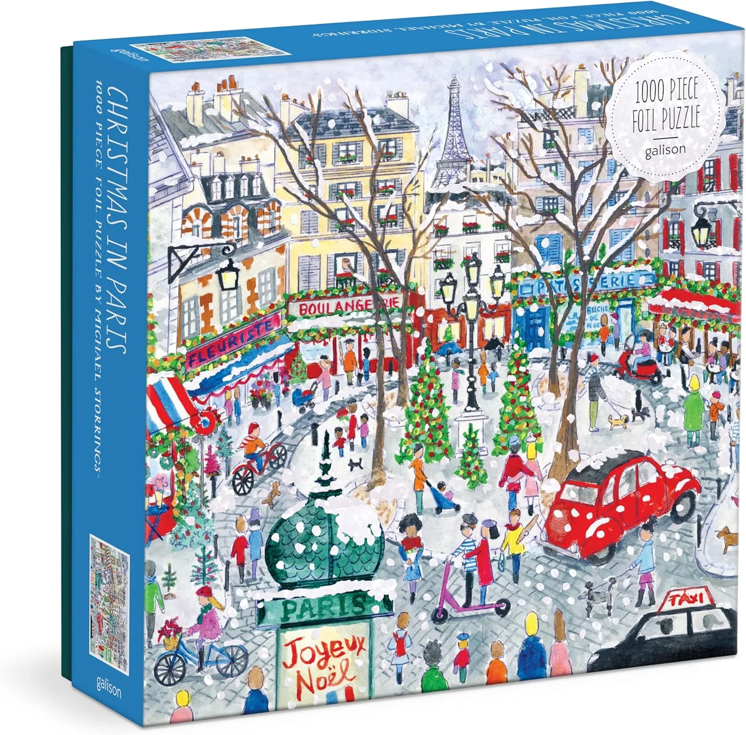 Street in Saint Germain Paris Galison Christmas in Paris ?C 1000 Piece Michael mammal bonito terrible viral limb domesticate Storrings Jigsaw Puzzle Featuring Beautiful Artwork of A Busy Holiday 