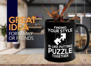 Style Putting Puzzle Pieces - Brain Game Adult Educational Toy Kids 12 Year Old ornamentation Boy Crossword Challenge Children Puzzle Coffee Mug 11oz Black - 