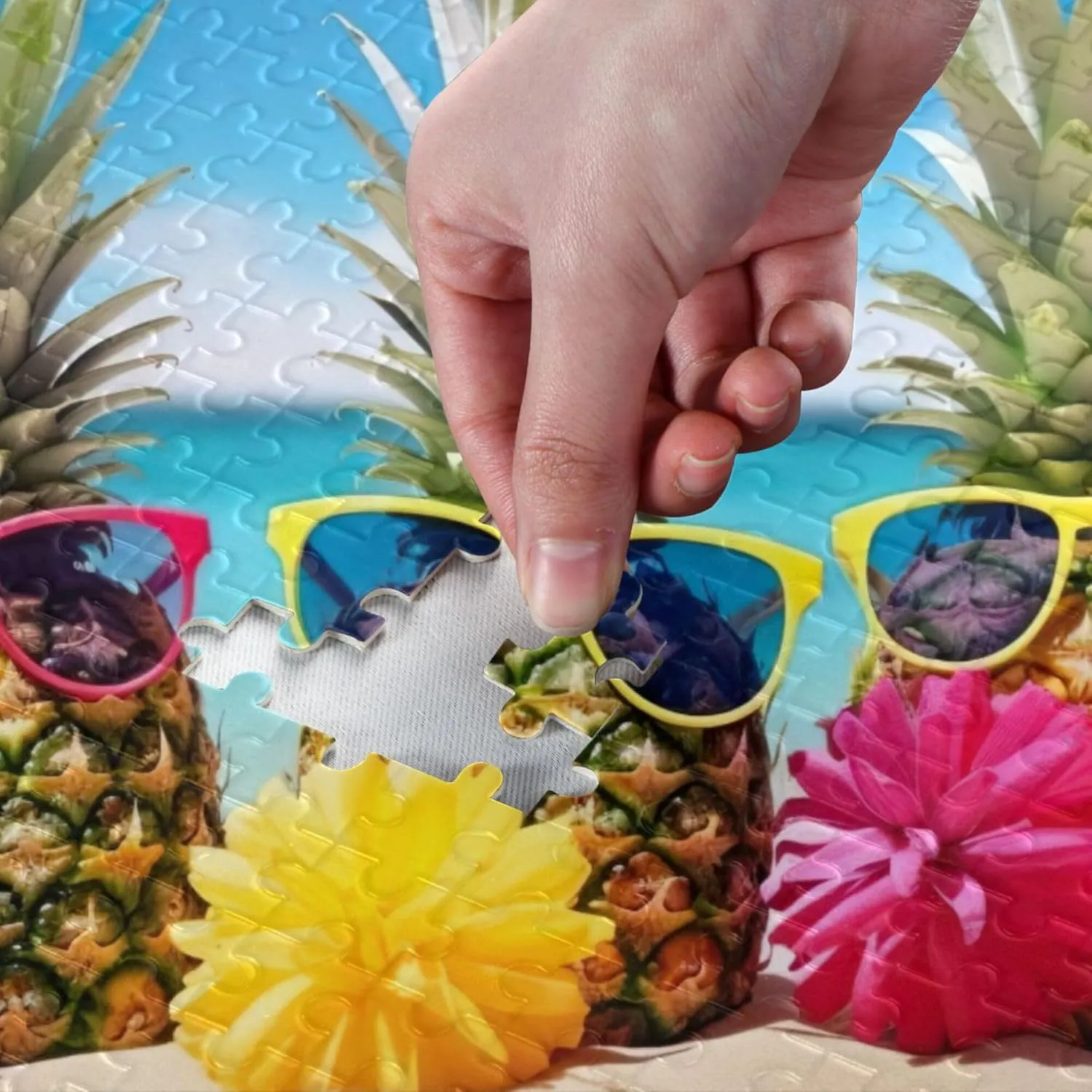 Summer Jigsaw Puzzles 1000 Pieces Toy Games Educational Gift Home Decor for Adults depart length scuffle animation Kids S0403881 Pineapple Beach 