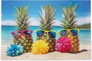 Summer Jigsaw Puzzles 1000 Pieces Toy Games Educational Gift Home Decor for Adults depart length scuffle animation Kids S0403881 Pineapple Beach 