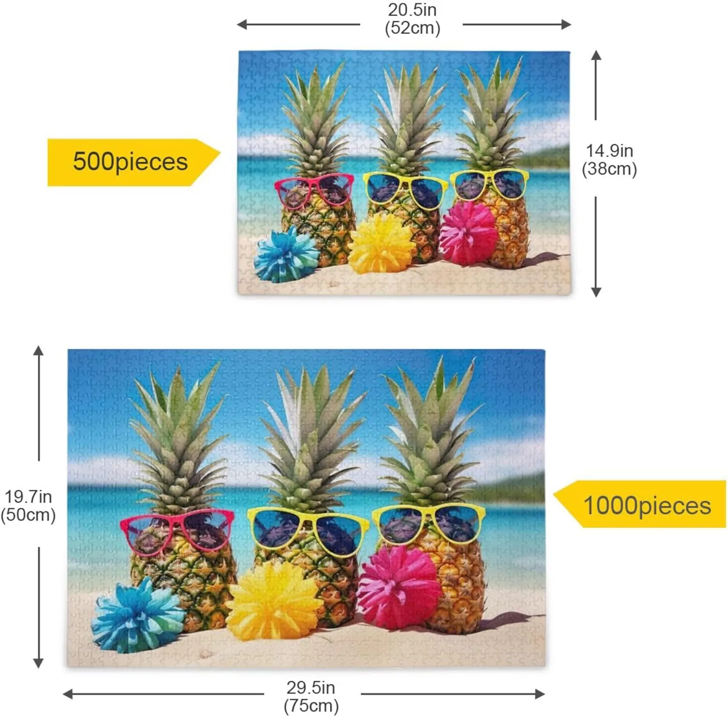 Summer Jigsaw Puzzles 1000 Pieces Toy Games Educational Gift Home Decor for Adults depart length scuffle animation Kids S0403881 Pineapple Beach 