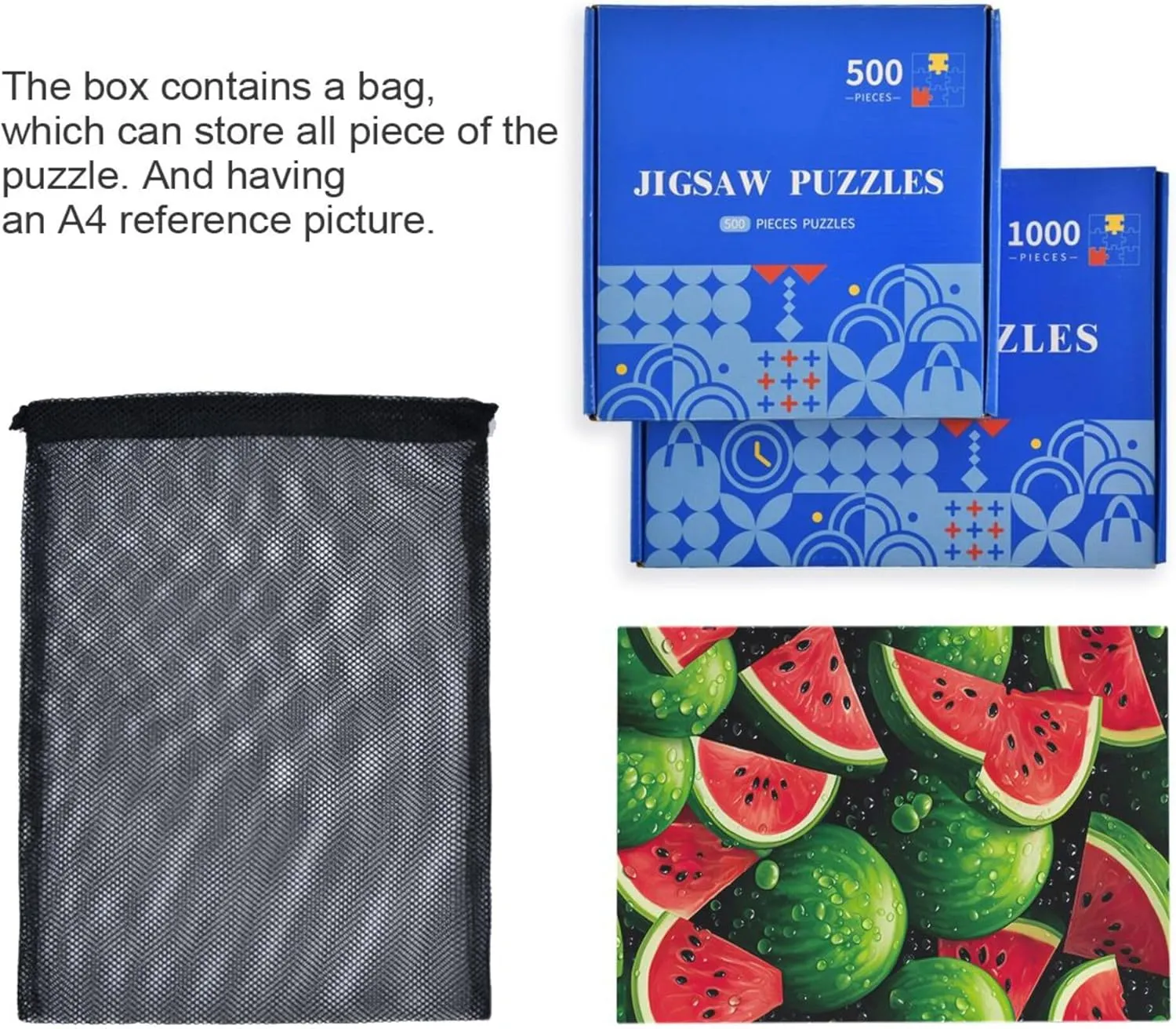 Summer Jigsaw Puzzles 1000 Pieces Toy Games Educational Gift Home Decor for Adults Kids S0403901 Watermelon awareness admit Fruit 
