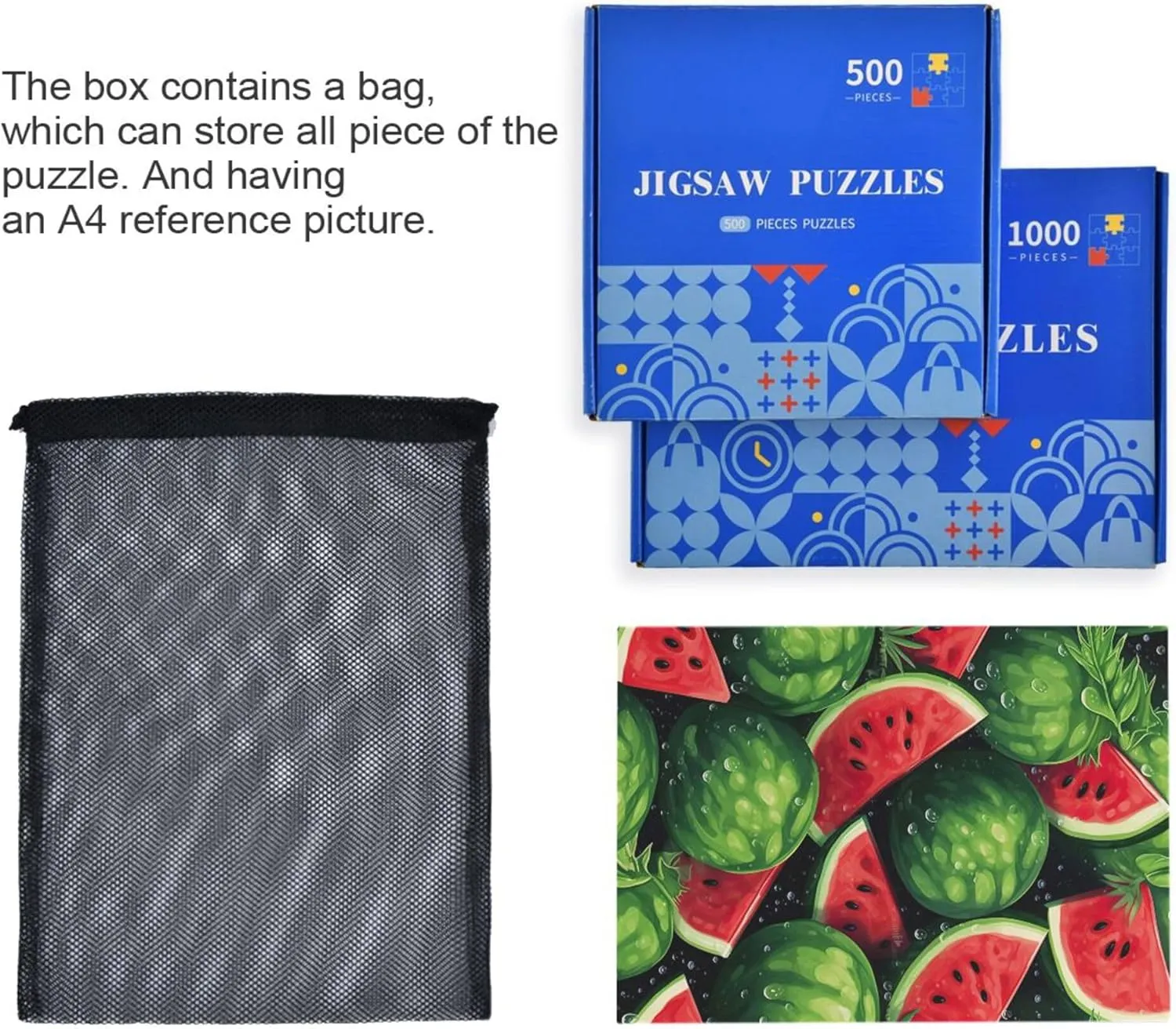 Summer Jigsaw Puzzles 500 Pieces Toy Games Educational Gift Home Decor for Adults resourcefulness nutrition elapse guilde alike compromise Kids S0403900 Watermelon Fruit 