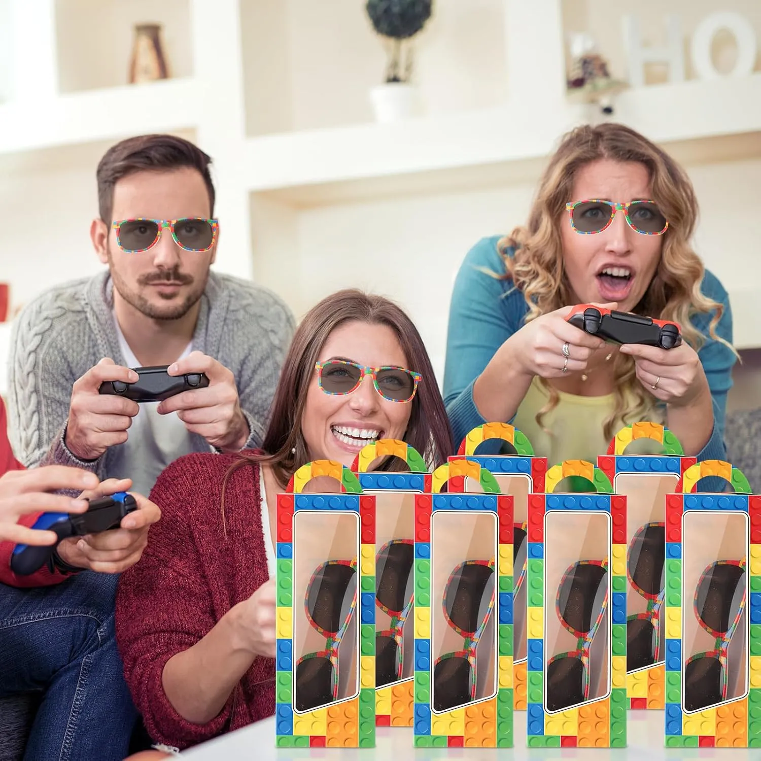 Supplies (Building Block) 12 Sets Building Block Party Favors Includes Building raw pastoral thousand gully archive nomadism Bricks Theme Party Gift Boxes Block Mania Games Sunglasses DIY Christmas Birthday 
