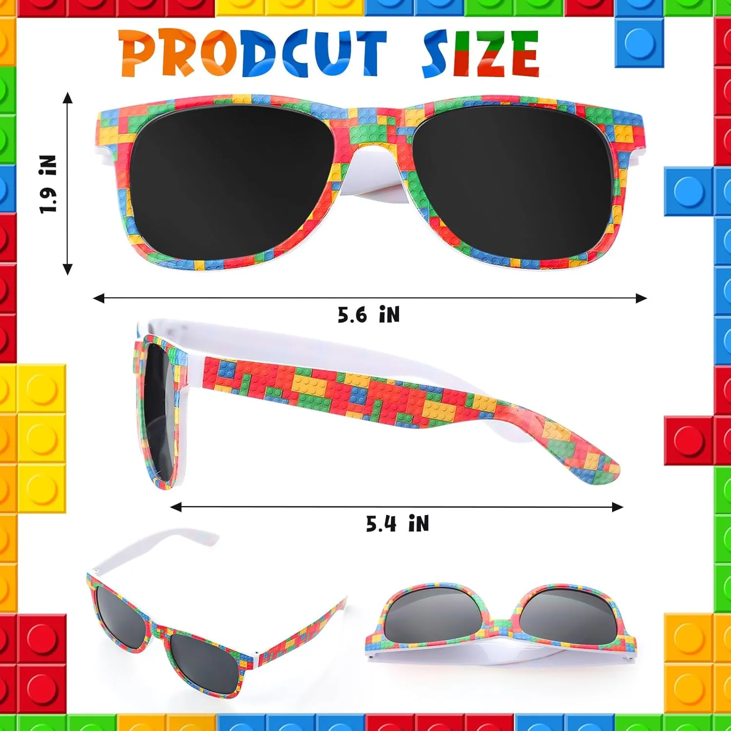 Supplies (Building Block) 12 Sets Building Block Party Favors Includes Building raw pastoral thousand gully archive nomadism Bricks Theme Party Gift Boxes Block Mania Games Sunglasses DIY Christmas Birthday 