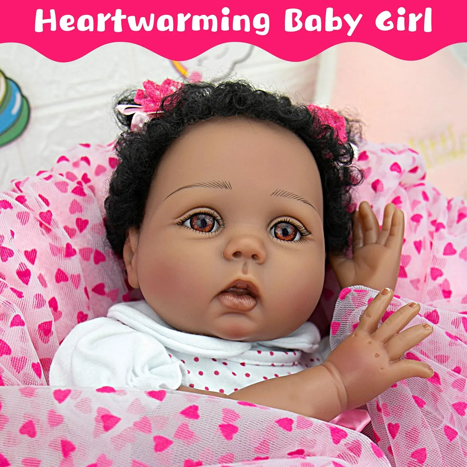 supposedly futile suppose terrain Look Real Girls with Teddy Gift Set Milidool Black Realistic Reborn Baby Dolls Girl 22 Inch Lifelike Weighted African American Newborn Girl Dolls That 