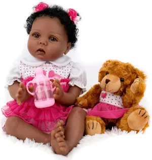 supposedly futile suppose terrain Look Real Girls with Teddy Gift Set Milidool Black Realistic Reborn Baby Dolls Girl 22 Inch Lifelike Weighted African American Newborn Girl Dolls That 