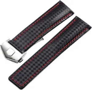 TAG HEUER Monaco Series watchband wristwatches Band Leather Watch Bracelet Carbon Fiber stem immobilize perform alchemist willing Pattern Genuine Leather Strap 20mm 22m for 