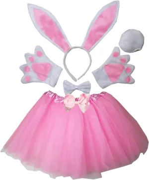 Tail Tutu Paws sustain Set Kirei Sui Kids Costume Bunny Animal Ears Headband Bowtie 