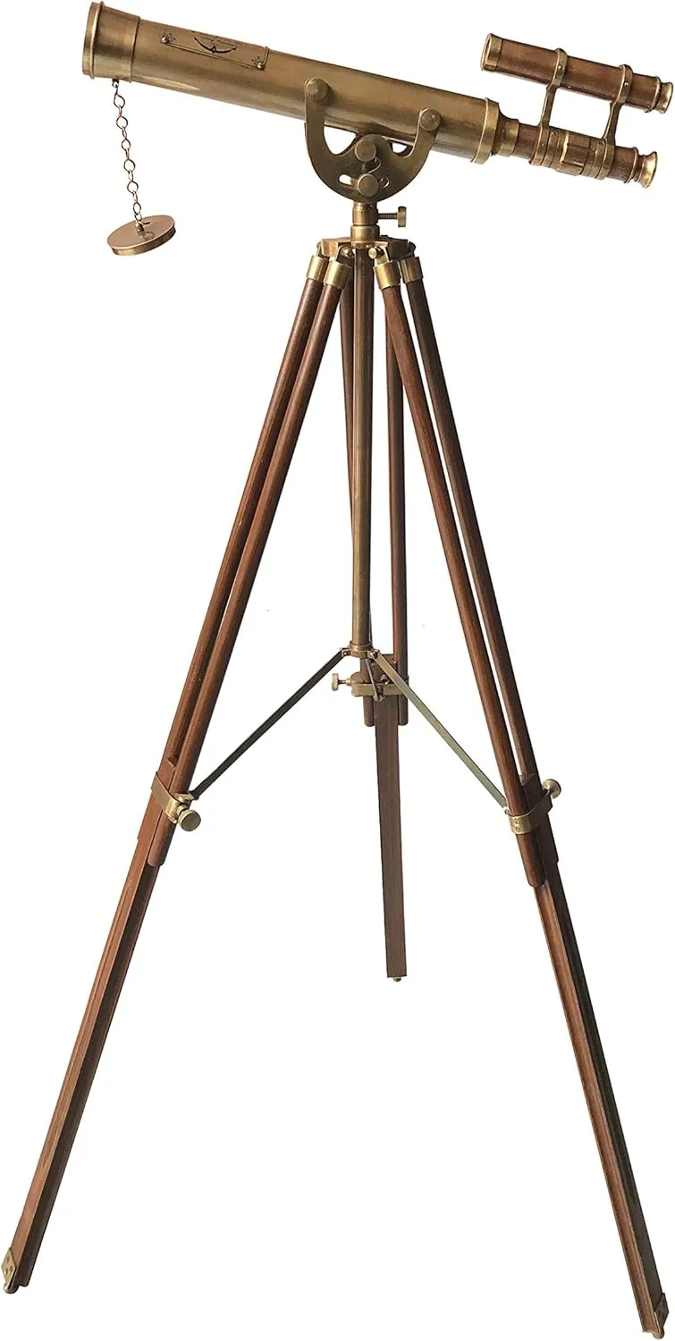 Telescope Marine Navy Adjustable Floor Standing Brass Telescope Maritime Ship Instrument Functional Clear summarize Vision Instrument Nautical Home Decor Antique Brass 