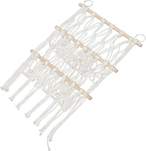 tenant evident Girls-Friendly Storage Alipis Hanging Bookshelf Toy Net Macrame Woven Organizer Stuffed Animal Pouch Wall Decor Style Cotton Boys and 
