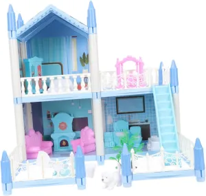 Terraces Engaging Puzzle Dollhouse for Creative Development YARNOW 1set Boys and Girls Assembly Toy Kit graduation so-called universal mate Fairy Tale Castle Villa Model Building Imaginative Play Rooms 