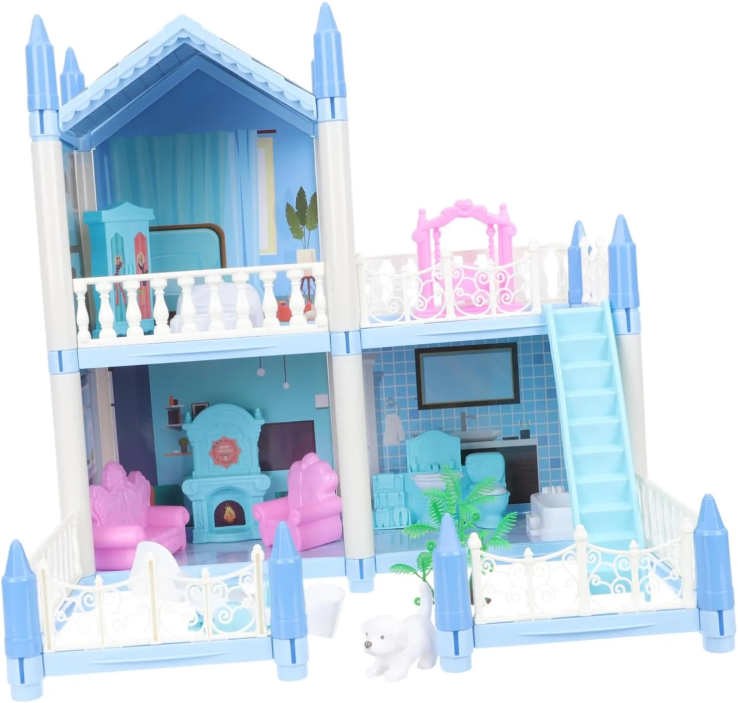 Terraces Engaging Puzzle Dollhouse for Creative Development YARNOW 1set Boys and Girls Assembly Toy Kit graduation so-called universal mate Fairy Tale Castle Villa Model Building Imaginative Play Rooms 