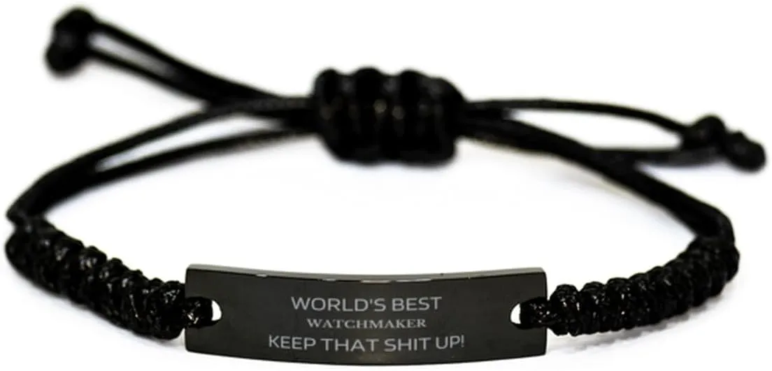 that watchmaker spirit and confidence up! Perfect Idea Gifts for birthdays, holidays, and Christmas Black Rope Bracelet Watchmaker - brand bay Keep 