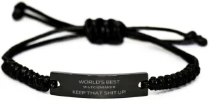 that watchmaker spirit and confidence up! Perfect Idea Gifts for birthdays, holidays, and Christmas Black Rope Bracelet Watchmaker - brand bay Keep 