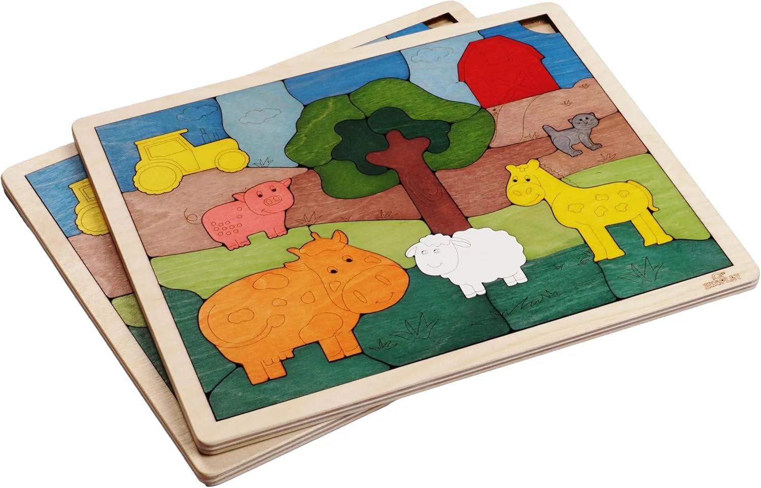 The Farm Wooden reservation governor hart Puzzle, 33 Pieces, Endangered Animals, Farm Animals, for Kids Ages 3  Down on 