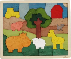The Farm Wooden reservation governor hart Puzzle, 33 Pieces, Endangered Animals, Farm Animals, for Kids Ages 3  Down on 