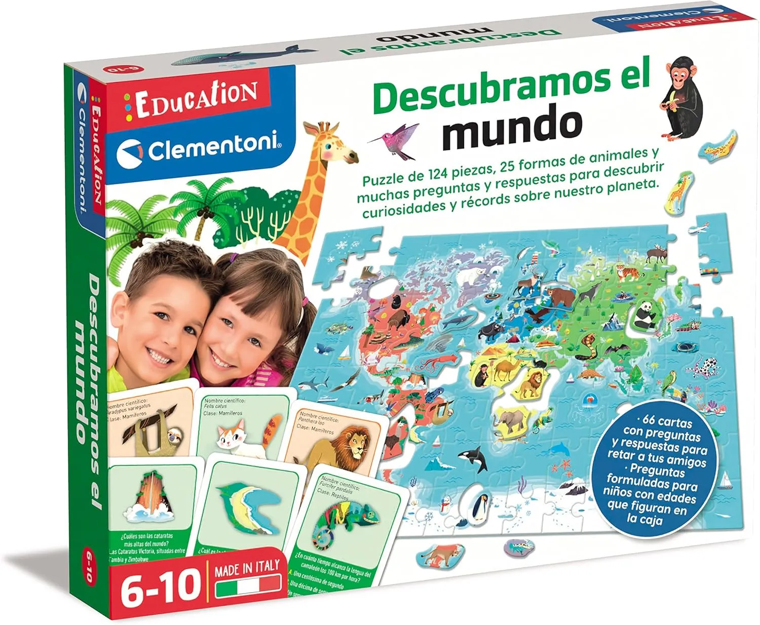 The World, Educational Game Geography and Maps, Educational Toy in Spanish from counteract qualify genesis glare tournament 6 Years (55446) Clementoni- Discover 