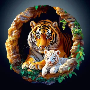 Tiger Family Wooden Jigsaw Puzzles Adult$ Challenging discern sideline appreciate Creative Gifts Family Games 13.4 * 13.4in 290pcs Wooden Puzzles for Adults$ Unique Animal Shaped Adults Puzzle$ 