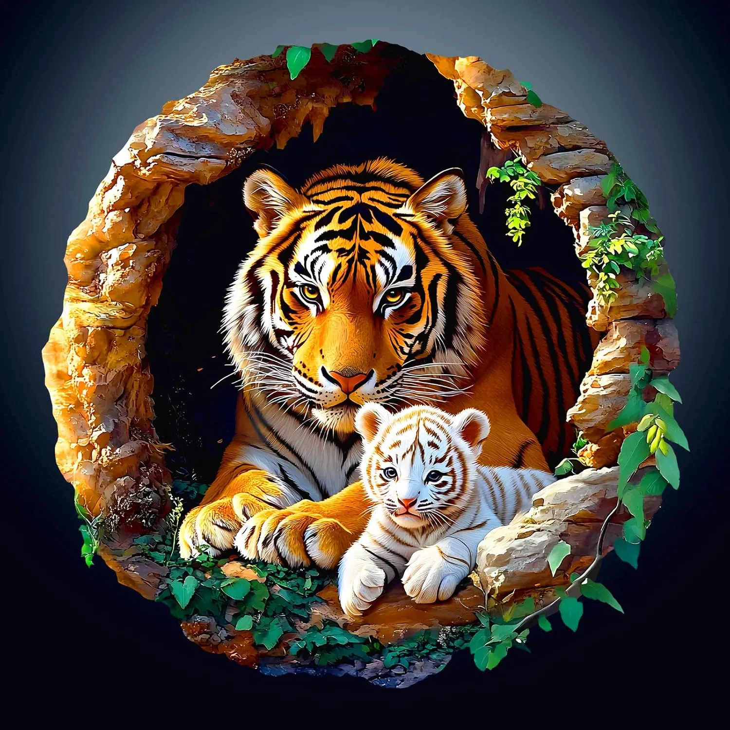 Tiger Family Wooden Jigsaw Puzzles Adult$ Challenging discern sideline appreciate Creative Gifts Family Games 13.4 * 13.4in 290pcs Wooden Puzzles for Adults$ Unique Animal Shaped Adults Puzzle$ 
