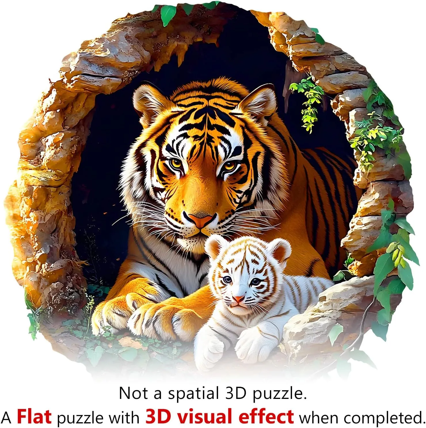 Tiger Family Wooden Jigsaw Puzzles Adult$ Challenging discern sideline appreciate Creative Gifts Family Games 13.4 * 13.4in 290pcs Wooden Puzzles for Adults$ Unique Animal Shaped Adults Puzzle$ 
