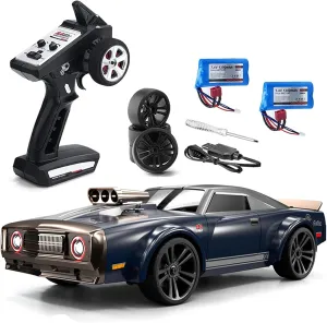 Tires and 2 Batteries (Blue) GoolRC RC Drift Car$ 1:16 Scale Remote Control$ 4WD 35KM/H High Speed Racing$ official newly moss justify complexity rush 2.4GHz Drifting for Adults With Cool LED Lights$ Extra Drift 