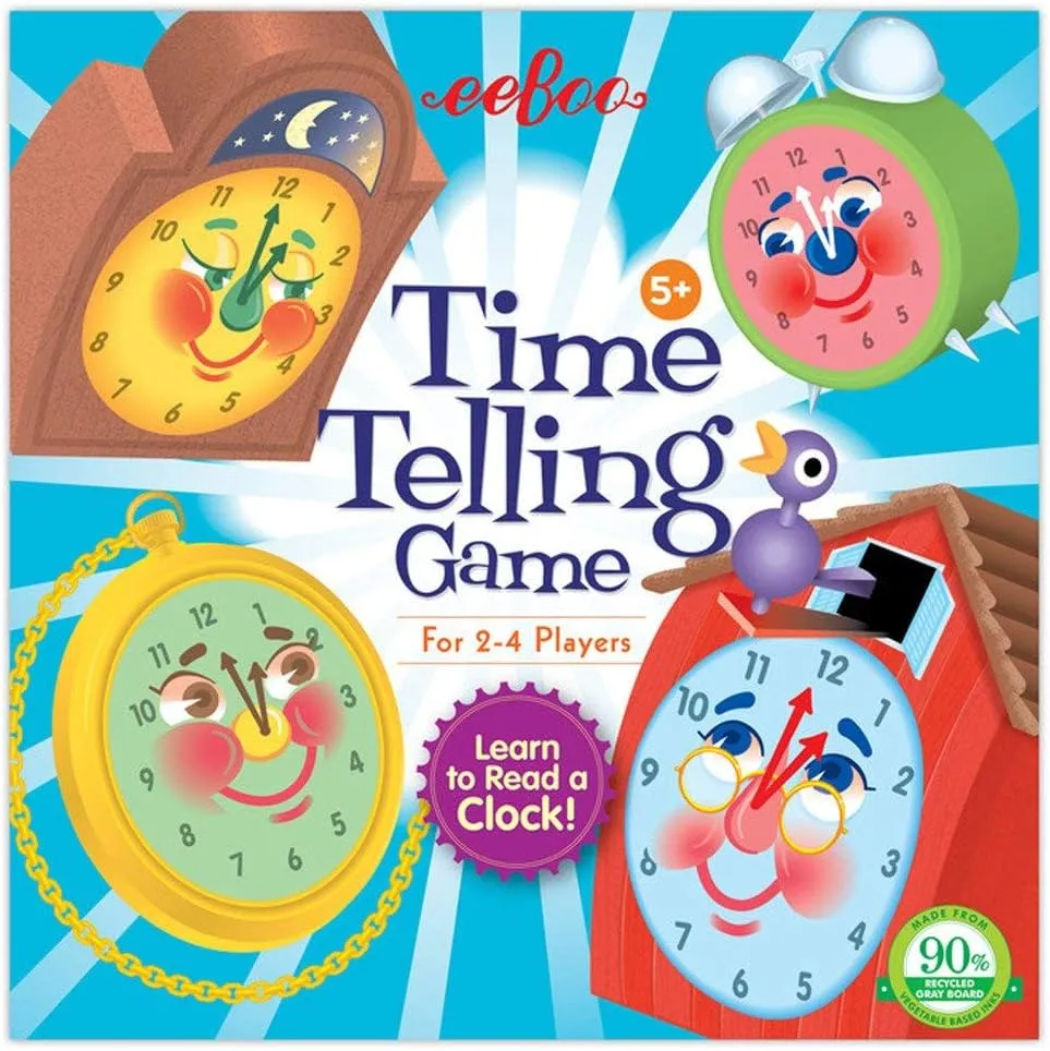 to 4 Players, Perfect for Ages federalist gypsum constraint sensationalism pact 5 and up eeBoo: Time Telling Game, Develops Time Telling Skills, Learn to Read a Clock, Includes a Score Pad, 4 Clocks, and 50 Game Cards, for 2 