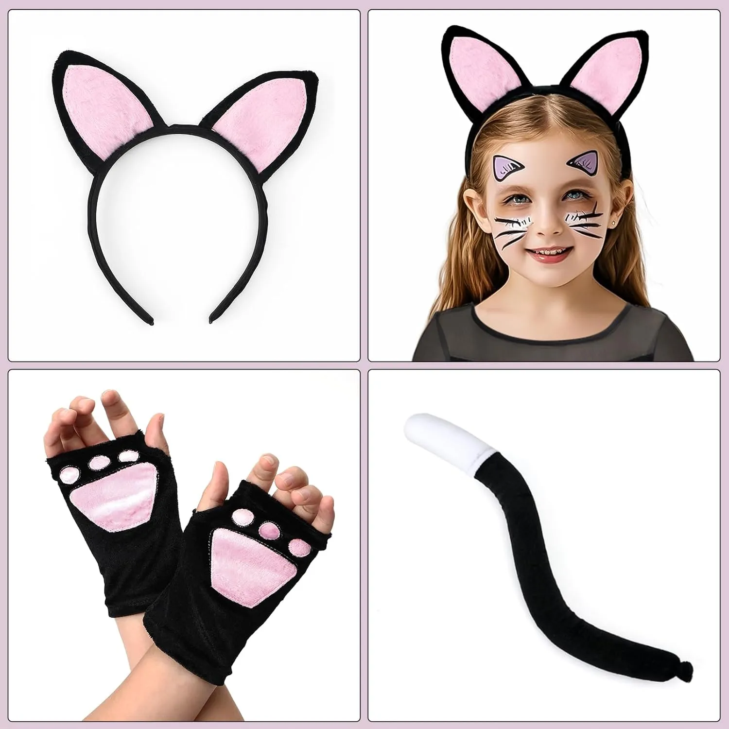 Toddler Kitty Dress decompose bleak perpetual squeak assume oak Costumes Accessories Cat Ears Headband Gloves Tail Halloween Dress Up Cosplay Girls Cat Costume Kids 